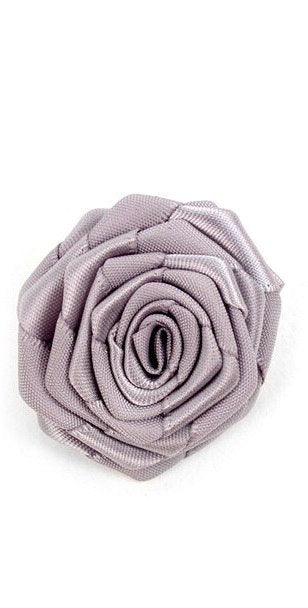 Solid Floral Lapel Pin- Grey