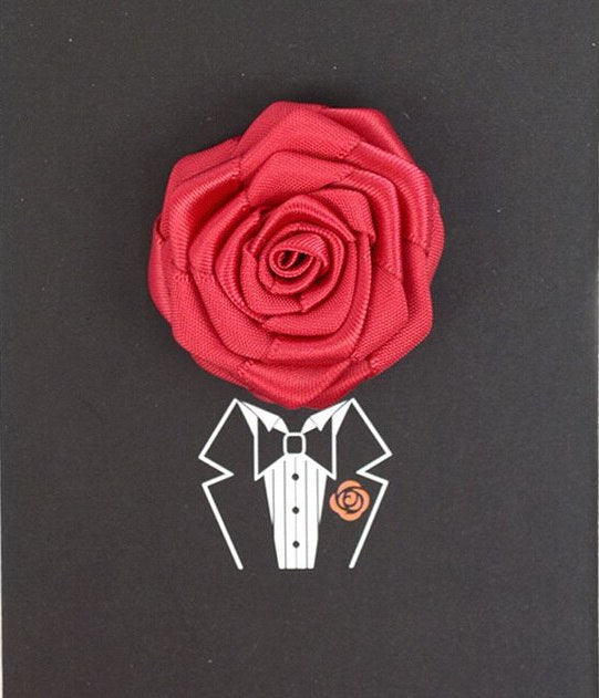 Solid Floral Lapel Pin- Rose