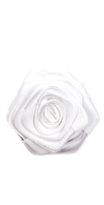 Solid Floral Lapel Pin- White