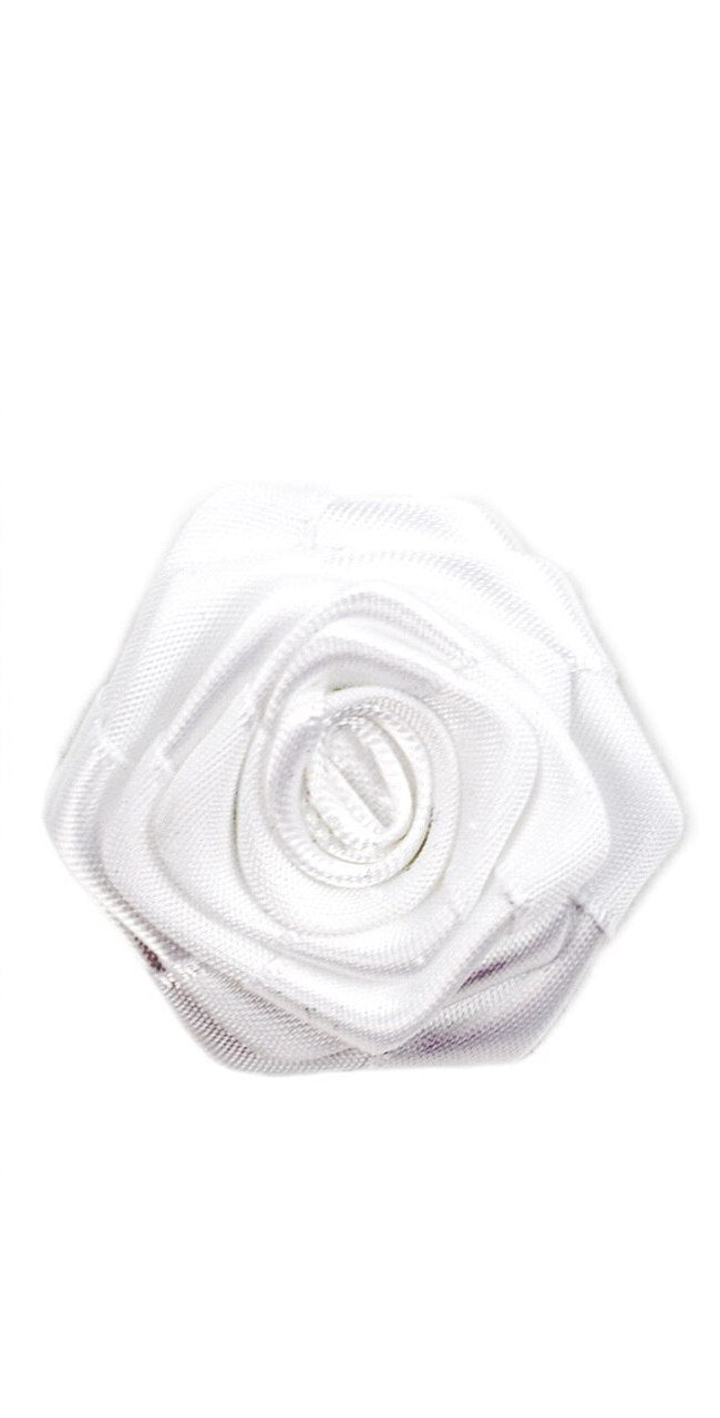 Solid Floral Lapel Pin- White