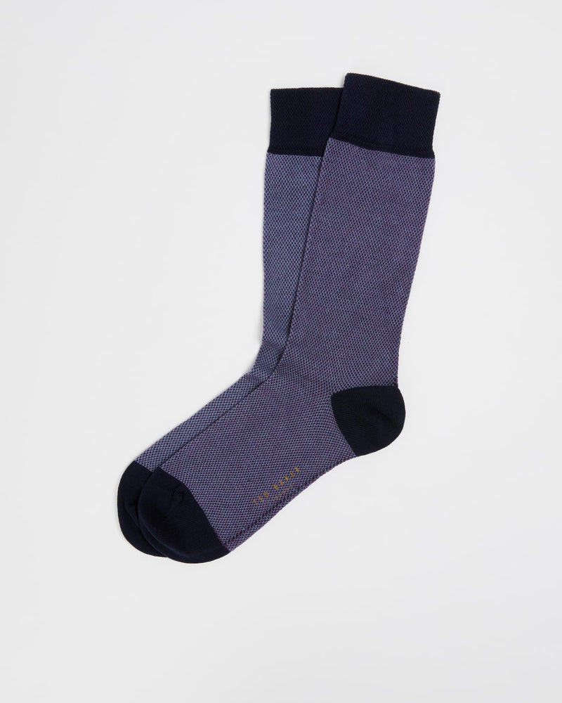 Textured Cotton Socks - Purple