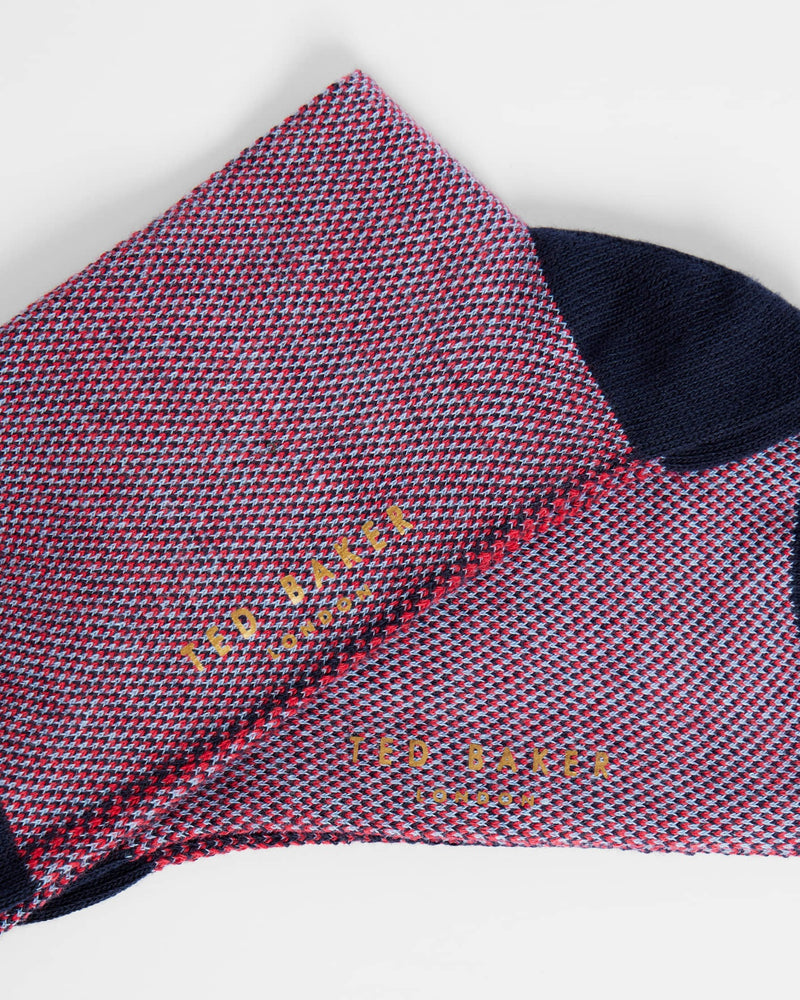Textured Cotton Socks - Red
