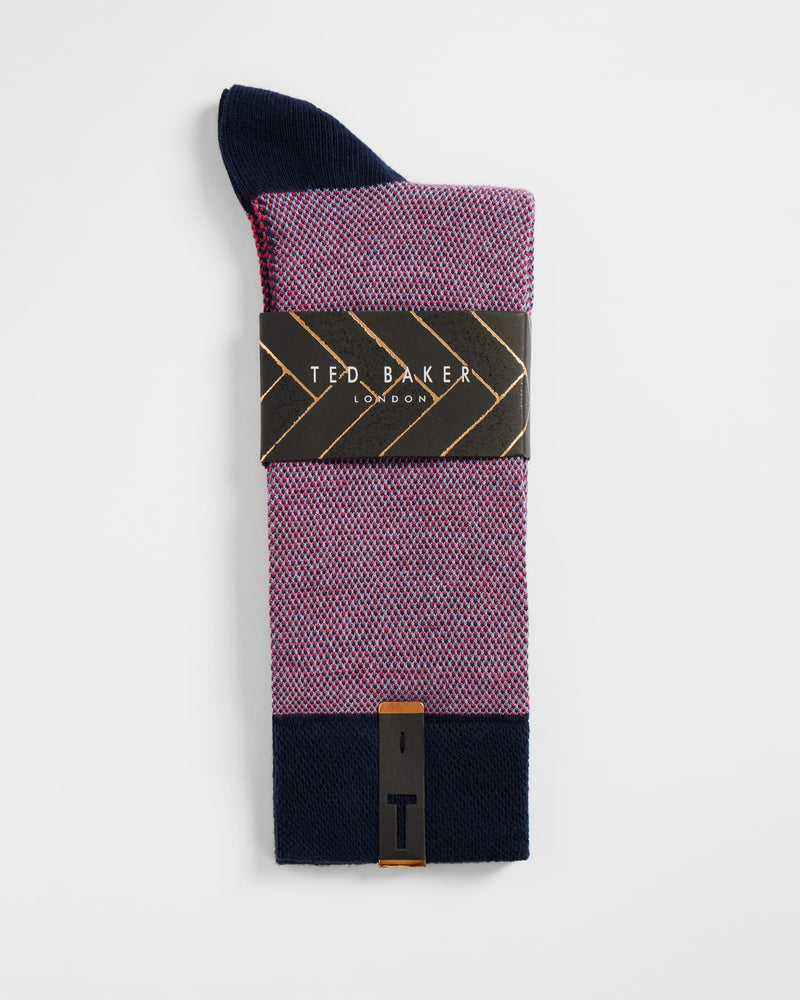 Textured Cotton Socks - Red