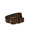 Antiqued Hardware Leather Belt - Olive