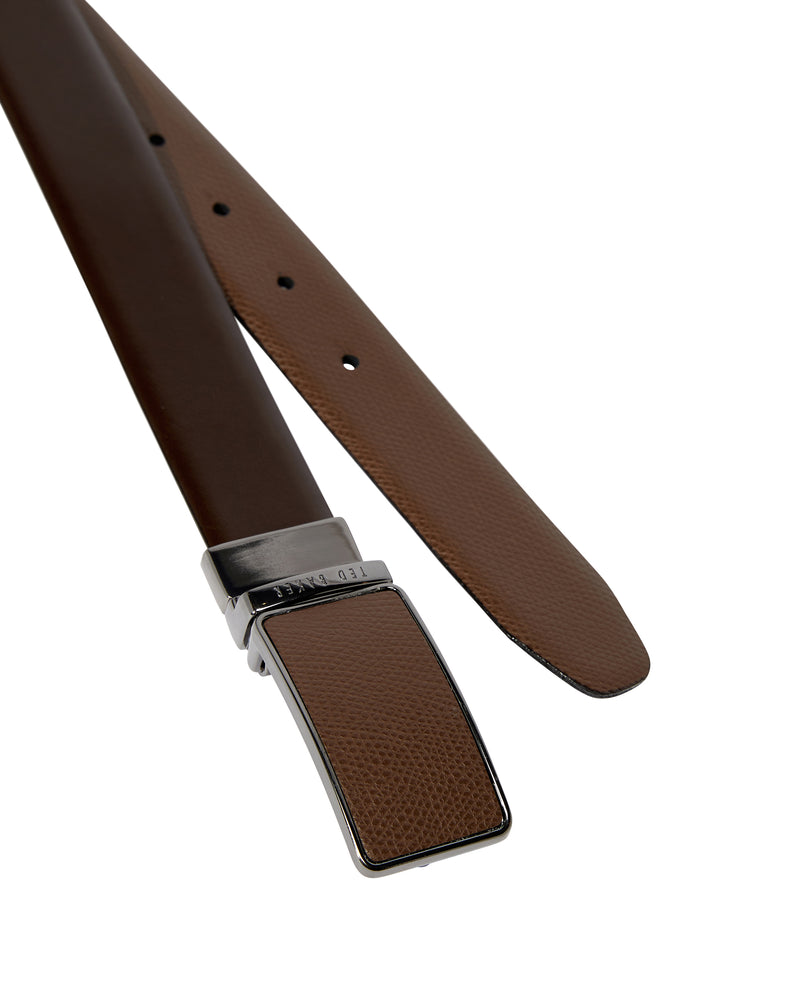 Reversible Shield Buckle Belt - Choc Brown