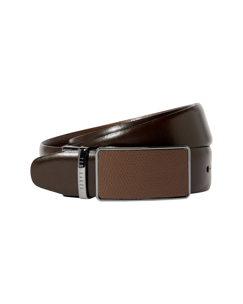 Reversible Shield Buckle Belt - Choc Brown