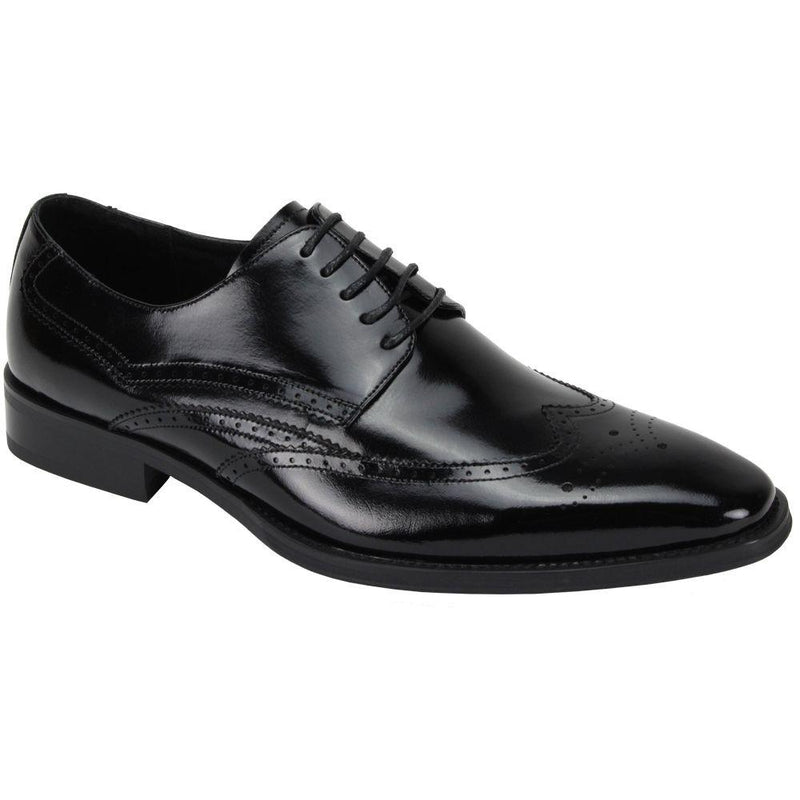 Leather Wingtip Dress Shoes - Black