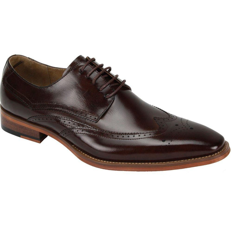 Leather Wingtip Dress Shoes - Chocolate Brown