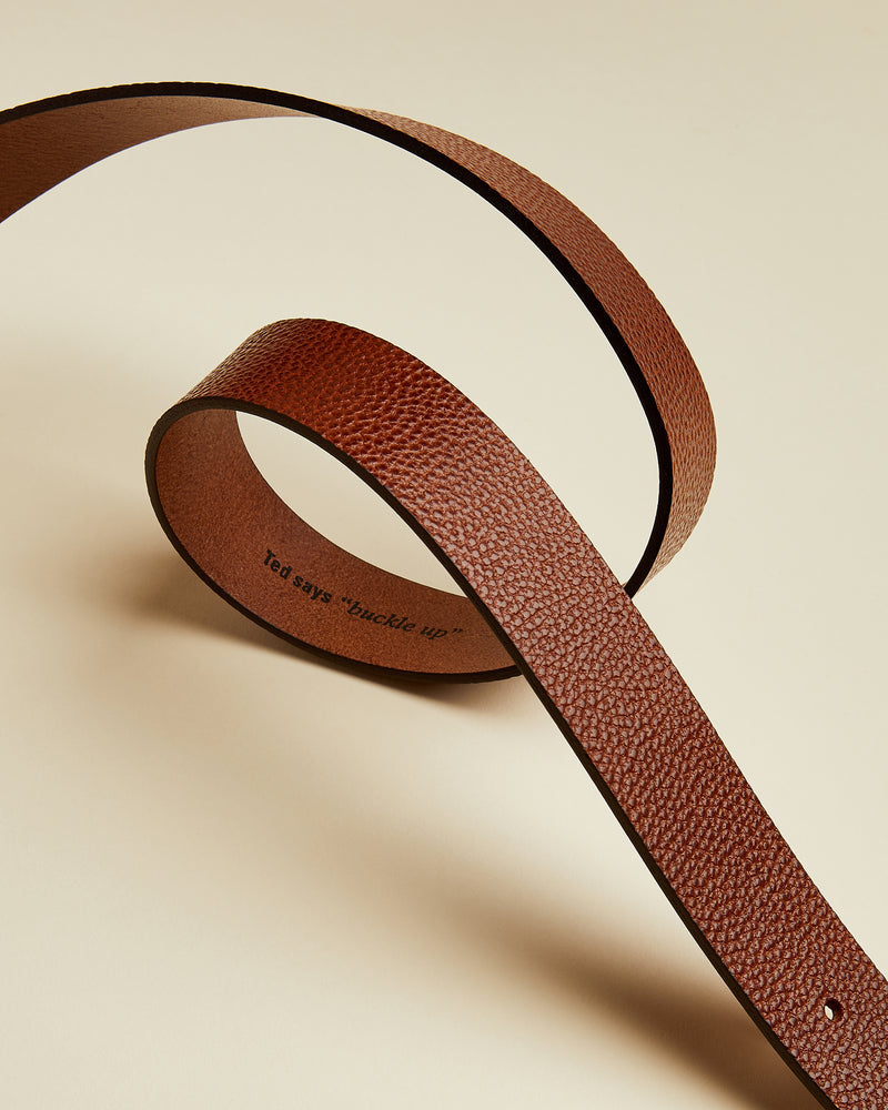 Textured Leather Belt - Tan