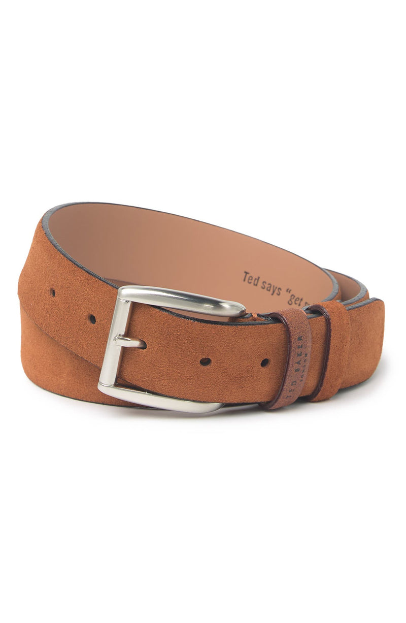 Suede Leather Belt - Tan