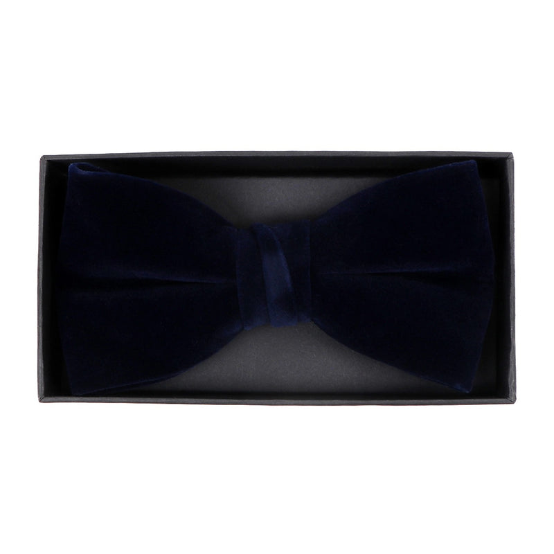 Velvet Banded Bow Tie - Navy