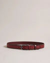 Caviar Embossed Leather Belt - Oxblood