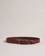 Caviar Embossed Leather Belt - Oxblood