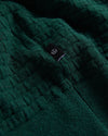 Long Sleeve Textured Knit Polo - Dark Green