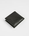 Leather Bi Fold Wallet with Coin Pocket - Black