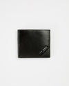 Leather Bi Fold Wallet with Coin Pocket - Black