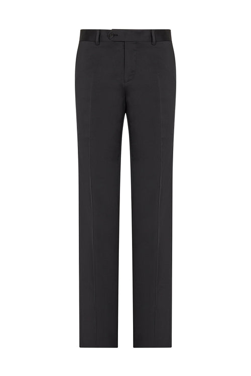 Solid Tuxedo Dress Pants- Black