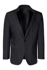 Italian Velvet Peak Lapel Tuxedo- Black