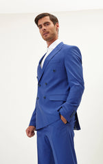 Double Breasted Merino Suit - Blue