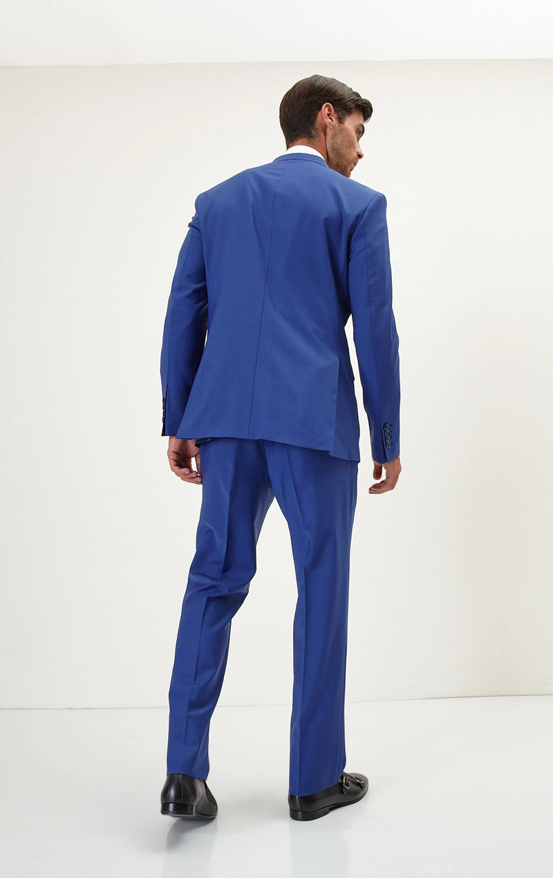 Double Breasted Merino Suit - Blue