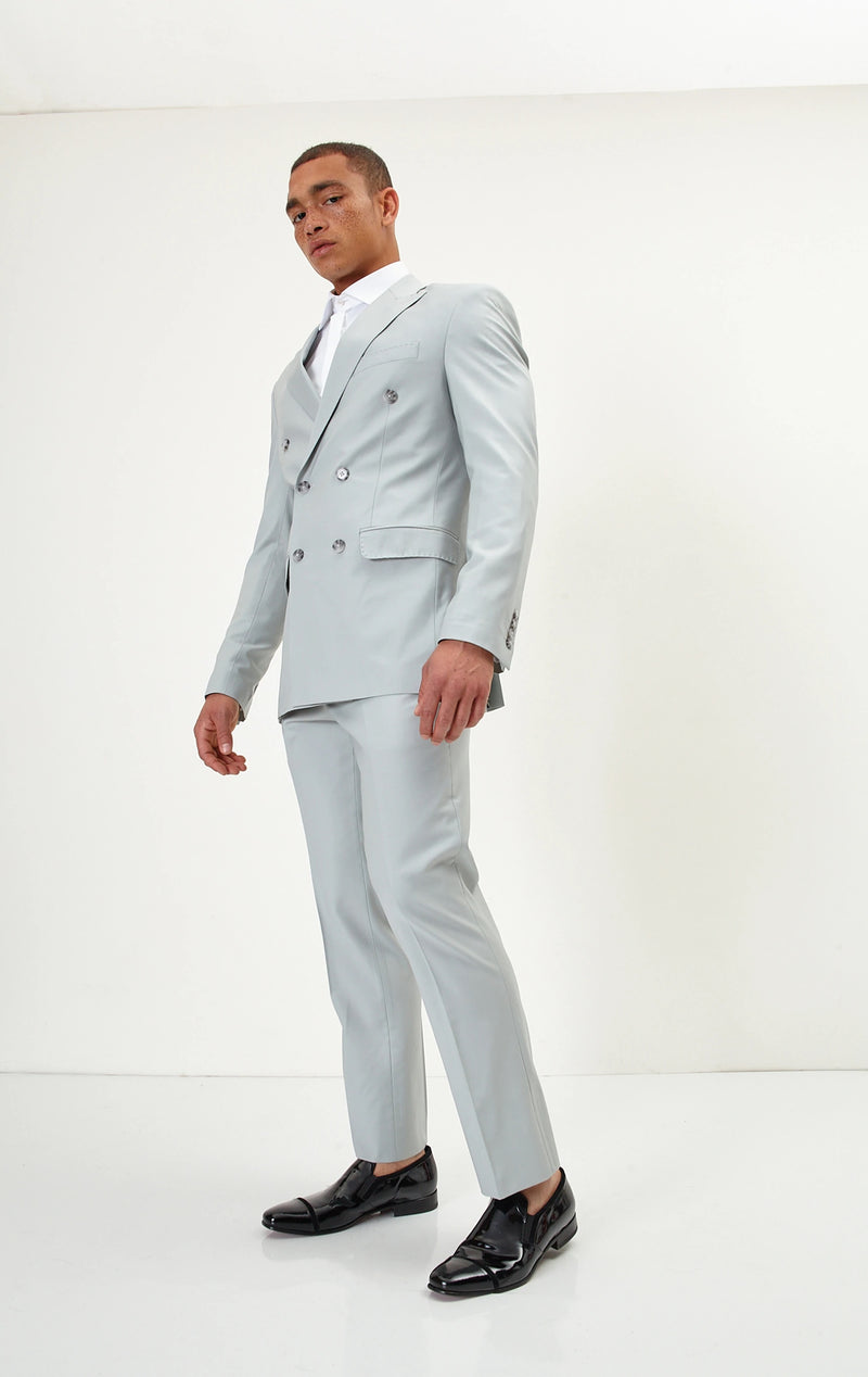 Double Breasted Merino Suit - Light Sage