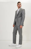 Single Breasted Peak Merino Suit - Dark Grey