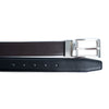 Reversible Leather Belt with Rotated Buckle- Black/Brown