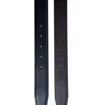Reversible Leather Belt with Rotated Buckle- Black/Brown