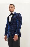 Flocked Velvet Peak Tuxedo - Blue