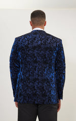 Flocked Velvet Peak Tuxedo - Blue