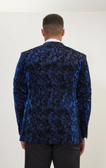 Flocked Velvet Peak Tuxedo - Blue