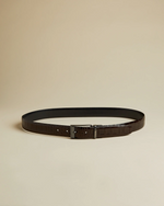 Reversible Exotic Leather Belt- Chocolate