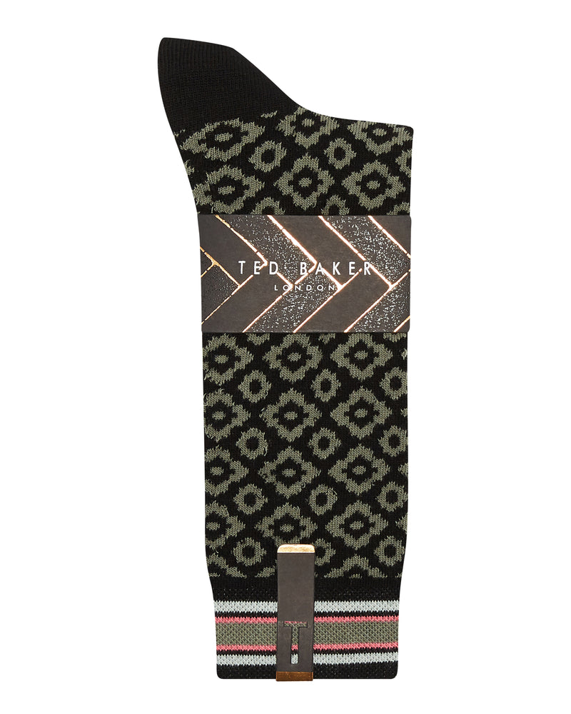 Geometric Pattern Socks- Khaki