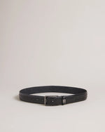 Mixed Texture Leather Belt - Black