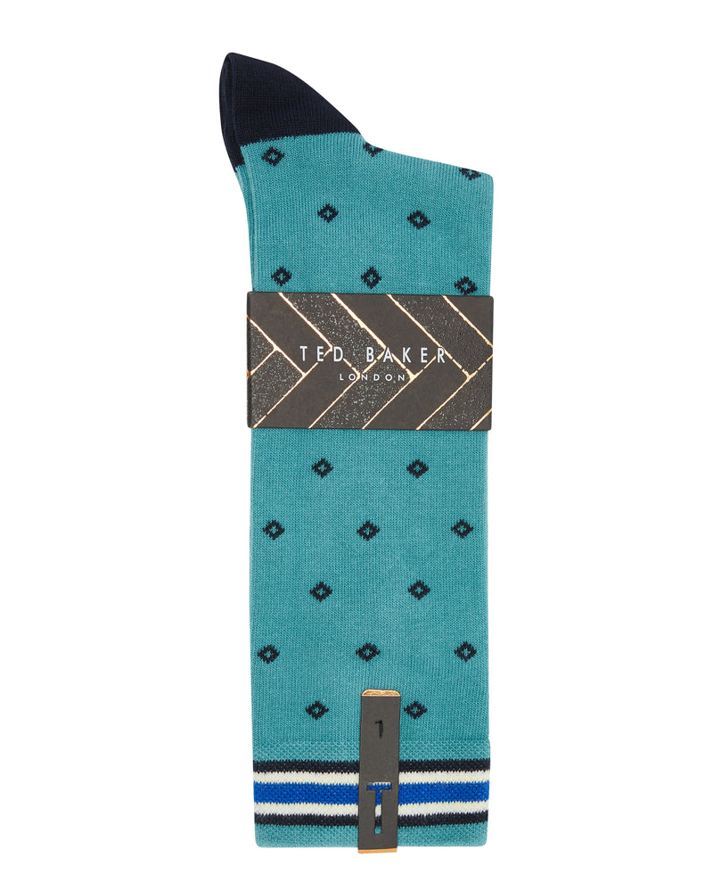 Diamond Pattern Socks - Light Blue