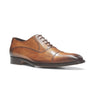 Burnished Leather Cap-Toe Oxfords - Cognac