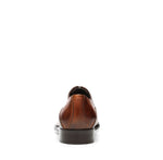 Burnished Leather Cap-Toe Oxfords - Cognac