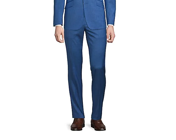 Tailored Solid Dress Pants - Blue