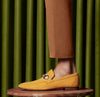 Suede Leather Loafers - Ocher