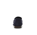 Tonal Stitch Suede Loafers - Navy
