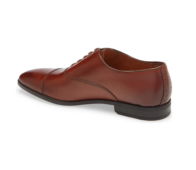 Leather Cap Toe Oxford - Tan