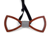 Wooden Bowtie With Houndstooth Band