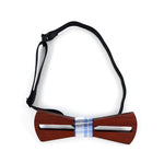 Wooden Bowtie With Plaid Band