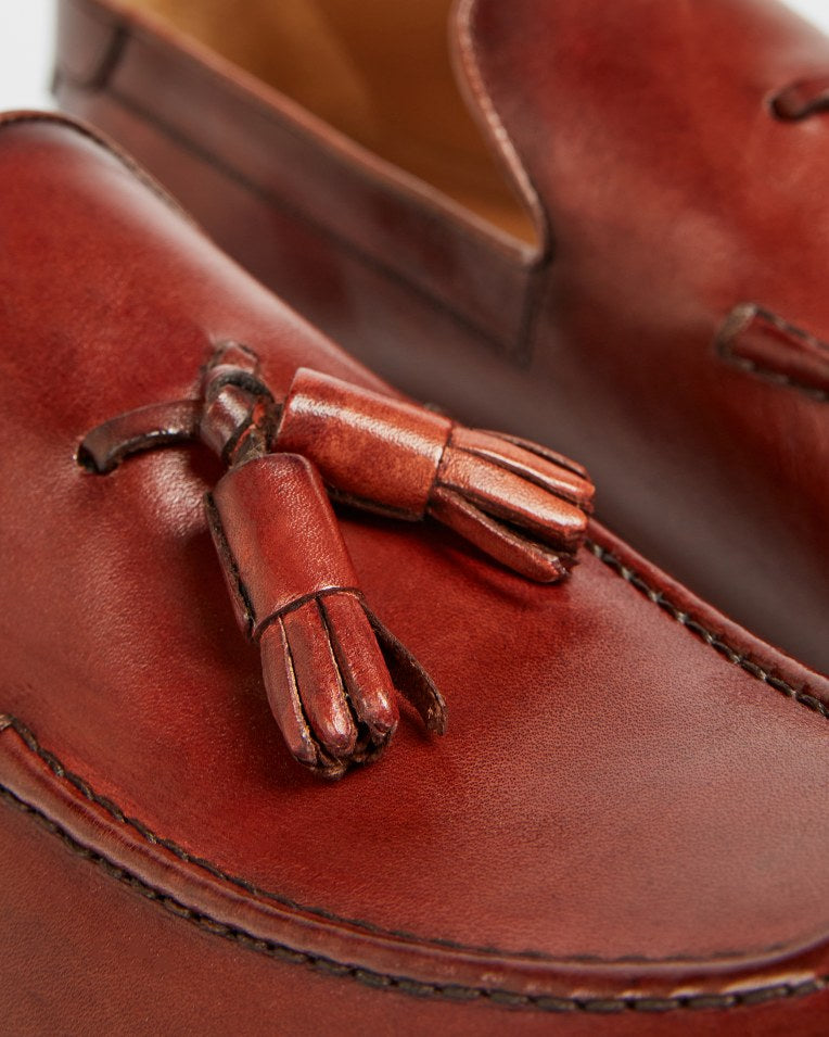 Tassel Leather Loafer- Brown