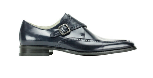 Leather Monkstrap Dress Shoe - Navy