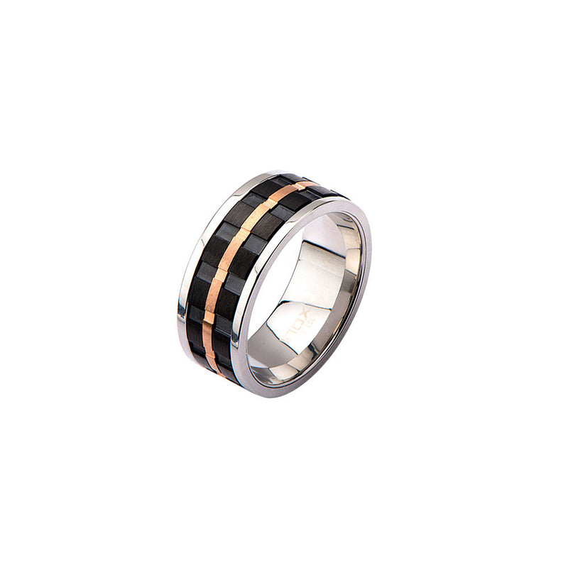 Black & Rose Plate Spinner Ring