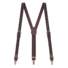 Brown & Brass Leather Suspenders